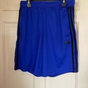 Adidas Men's Medium Blue Athletic Shorts Polyester Gym Workout Aeroready
